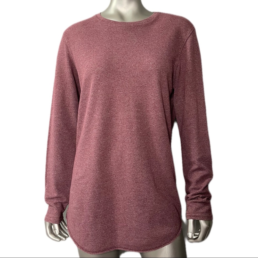 PACSUN Burgundy Long Sleeve Thermal Shirt